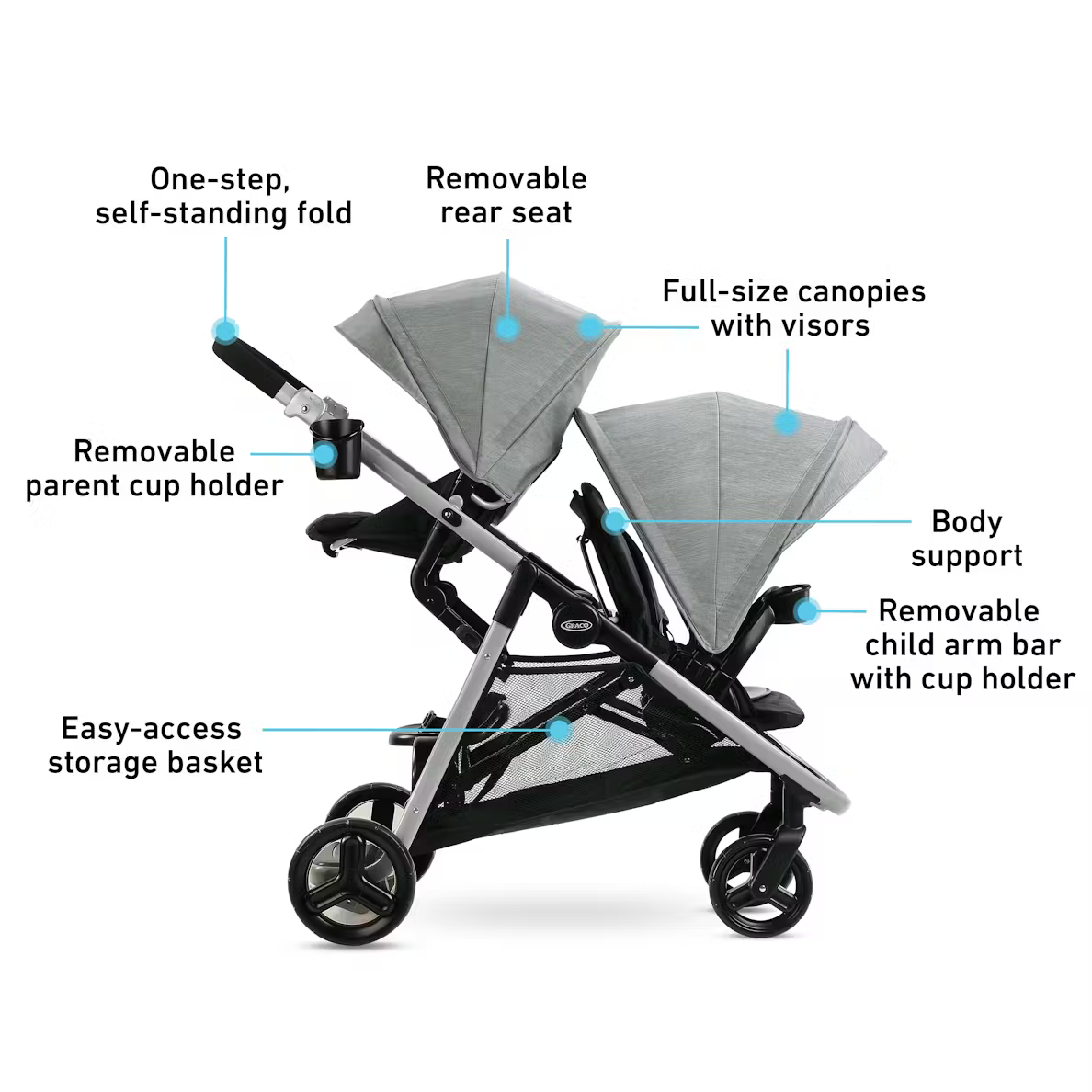 Preloved Graco® Ready2Grow™ LX 2.0 Double Stroller, Clark