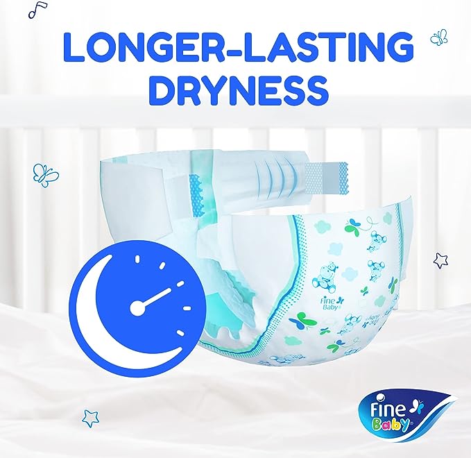 Fine Baby Double Lock Jumbo Pack Diapers, Size 3 Medium, 4-9 kg, 58 Diapers