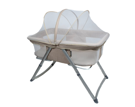Preloved Juniors Drew Foldable Baby Bassinet, Golden Beige