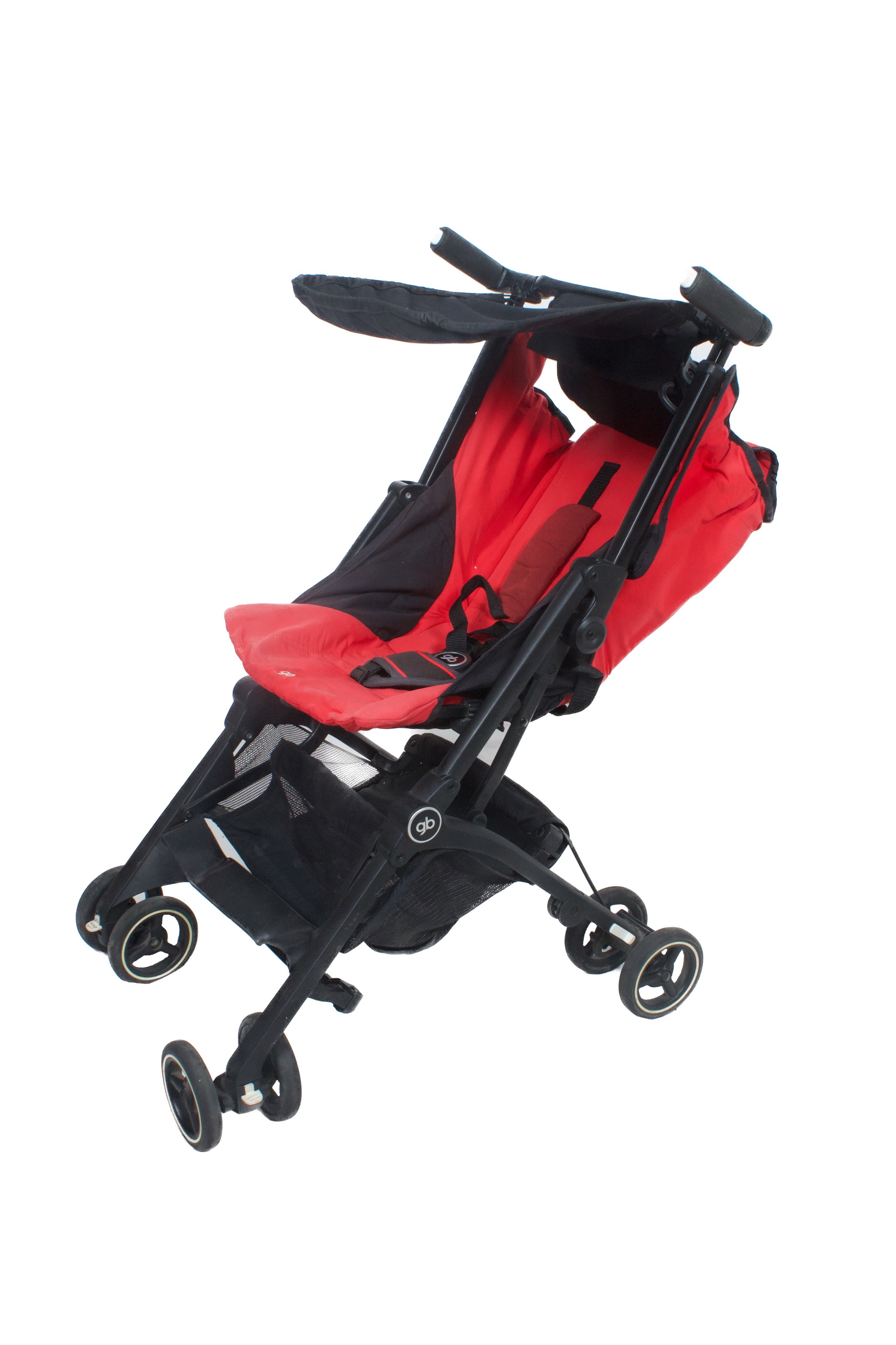 Preloved GB Pockit Air All Terrain Light Stroller Red Black Kiddo preloved-gb-pockit-air-all-terrain-light-stroller-red-black-kiddo