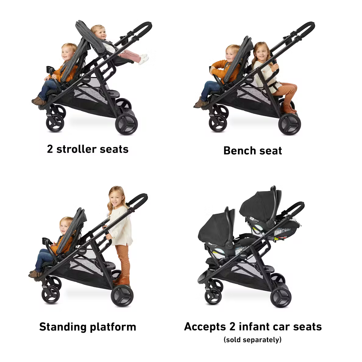 Preloved Graco® Ready2Grow™ LX 2.0 Double Stroller, Clark