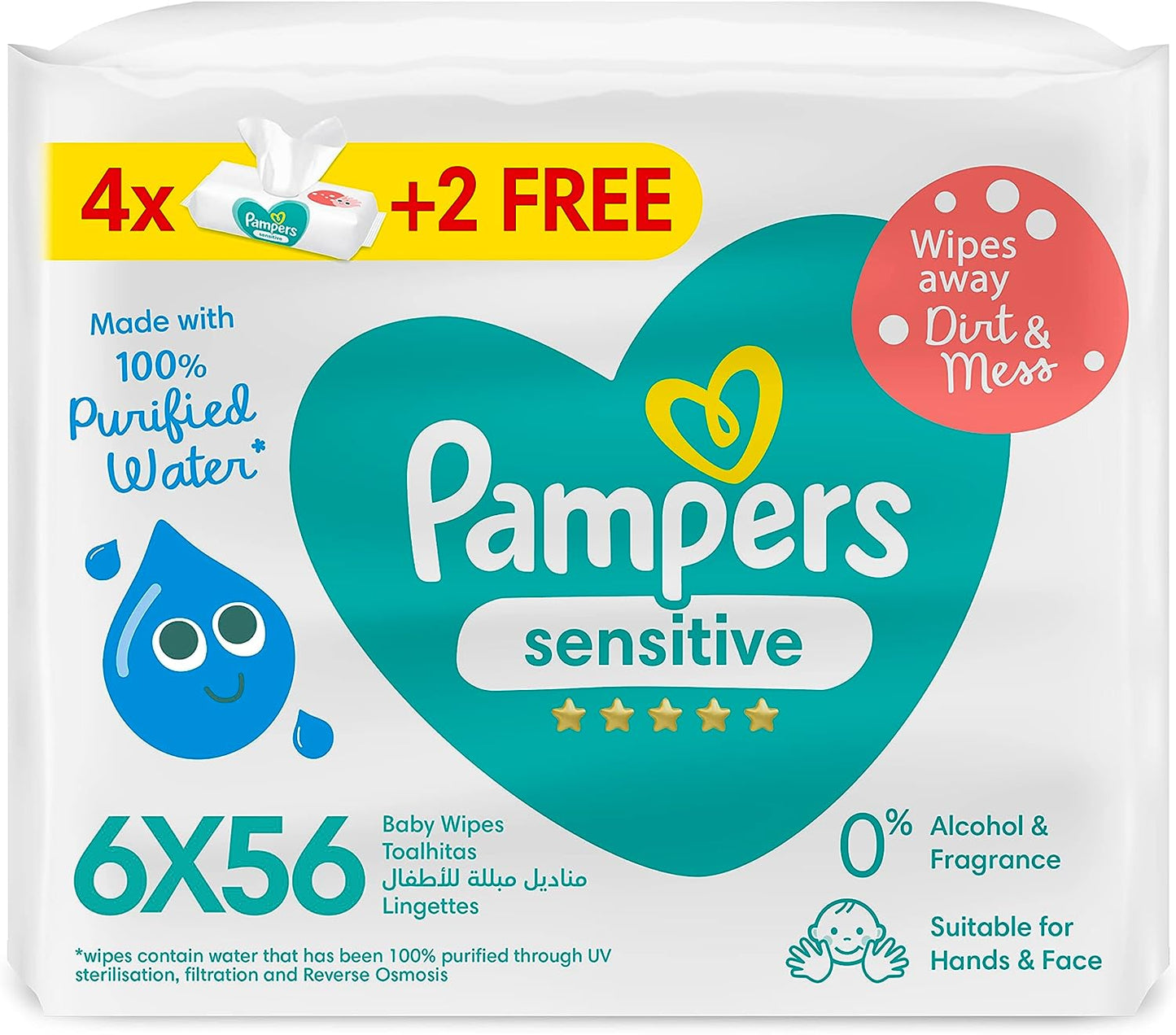 Pampers Sensitive Baby Wipes, 56 Wipes