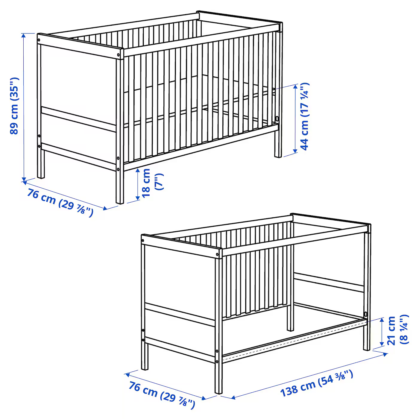 Open Box IKEA SUNDVIK Cot, White